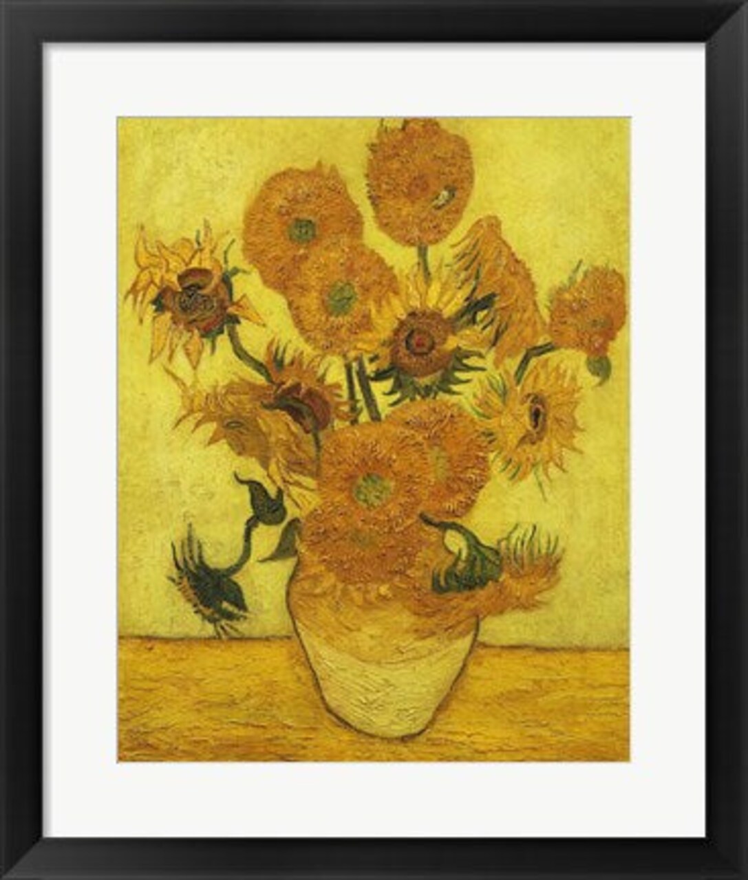Framed Art Sunflowers, 1889 by Vincent Van Gogh Wall Decor 18x24 Artwork